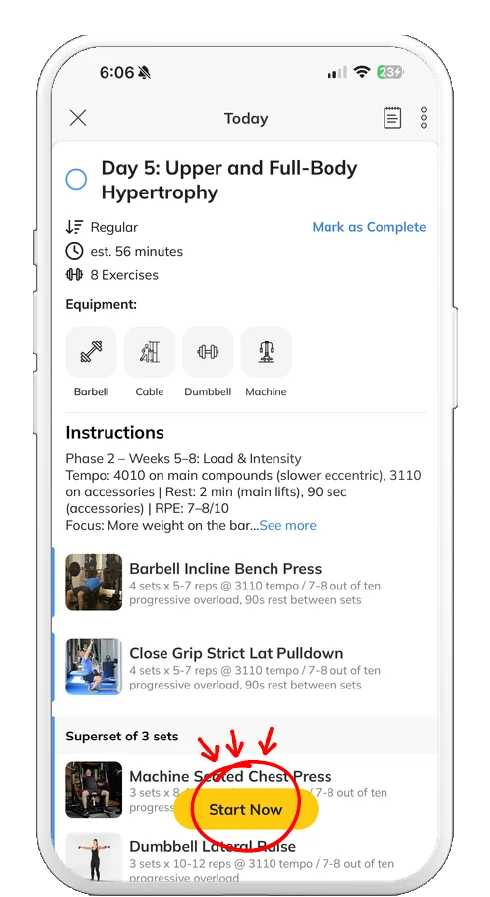 Trainerize screenshot, step 2
