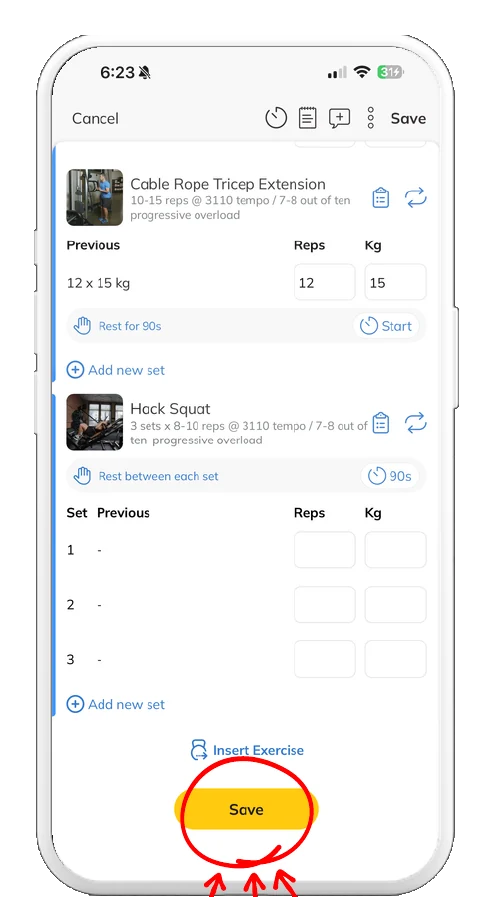 Trainerize screenshot, step 5