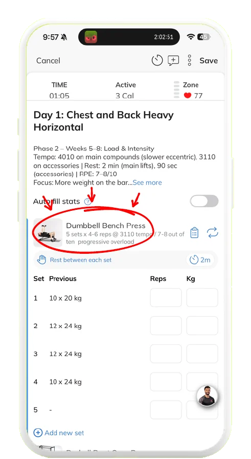 Trainerize screenshot, step 3