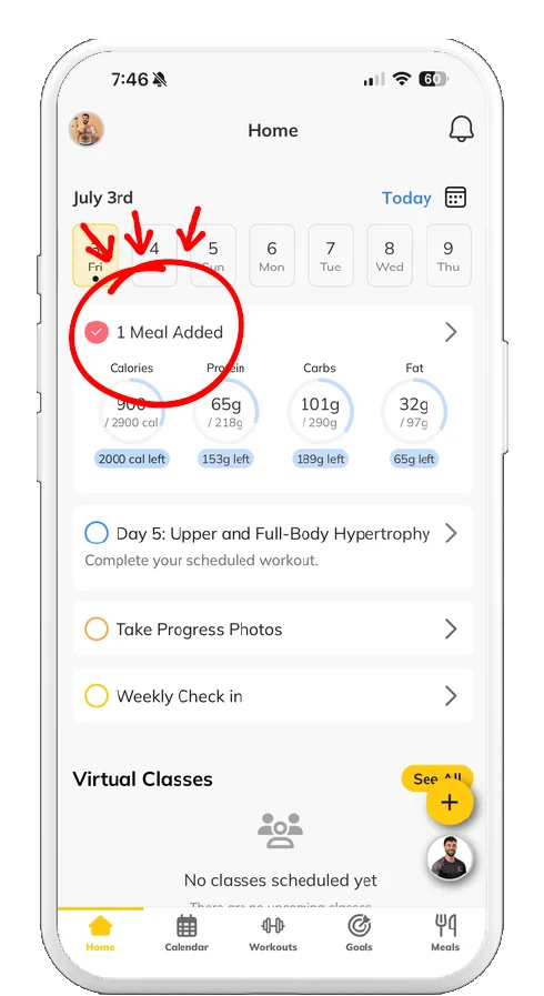 Trainerize screenshot, step 4