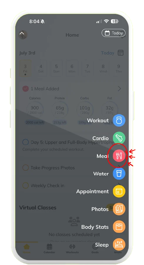 Trainerize screenshot, step 4