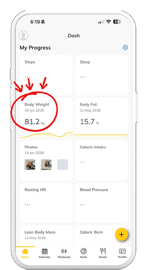 Trainerize screenshot, step 4
