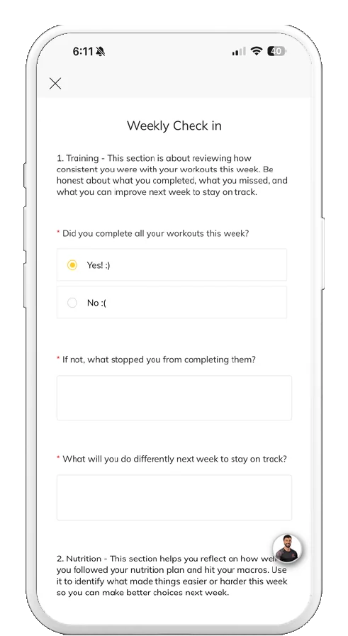 Trainerize screenshot, step 2